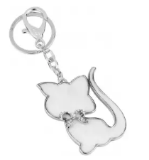 Porte clés Chat blanc